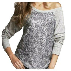 ❤SOLD❤Gray Silver sequin Express sweater sweatshirt XS